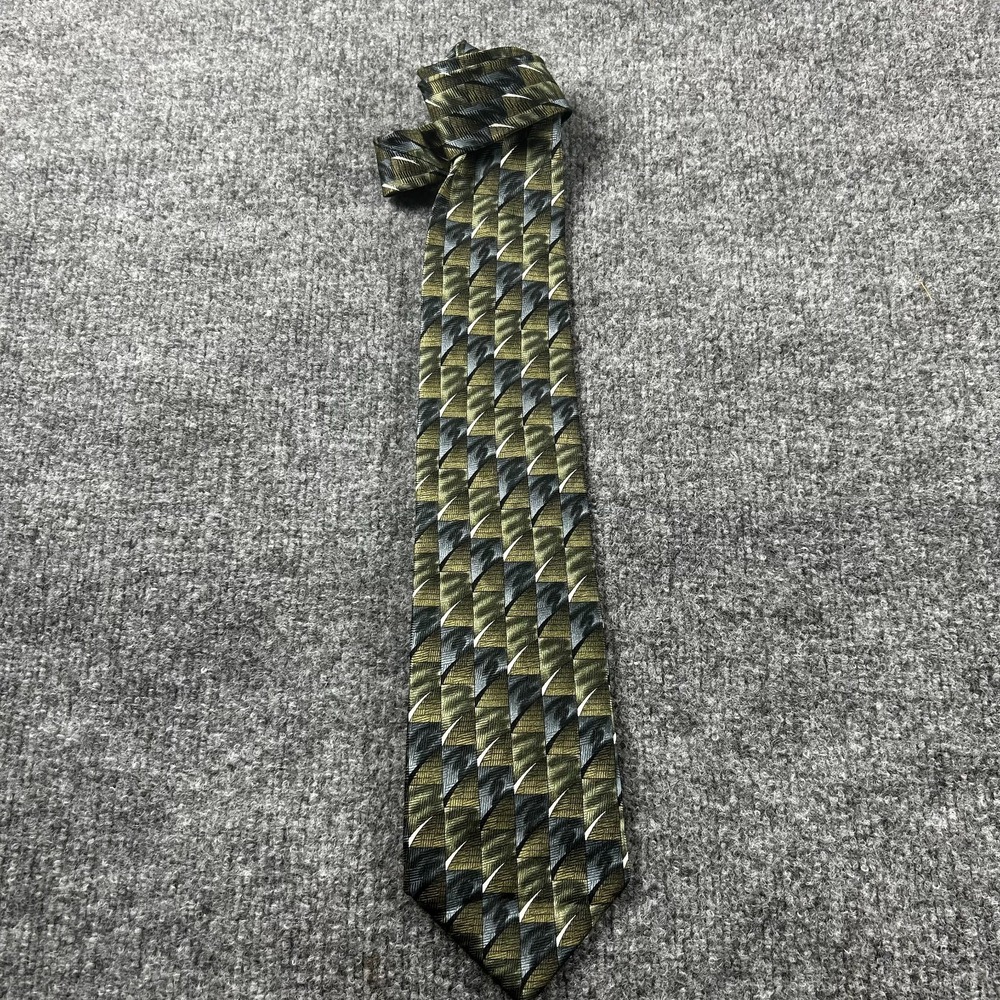 Grateful Dead Silk Tie Beat It On Down The Line Ninth Set Green Geometric VTG
